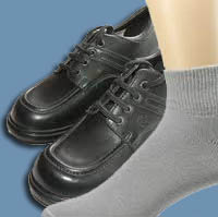 Gray socks and Black shoes
